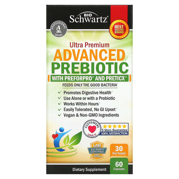 BioSchwartz, Ultra Premium Advanced Prebiotic, 60 Capsules