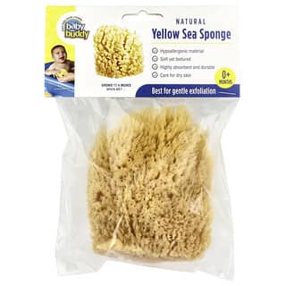 Baby Buddy, Esponja de baño de color amarillo natural, Bebés de 0 meses en adelante, 1 esponja