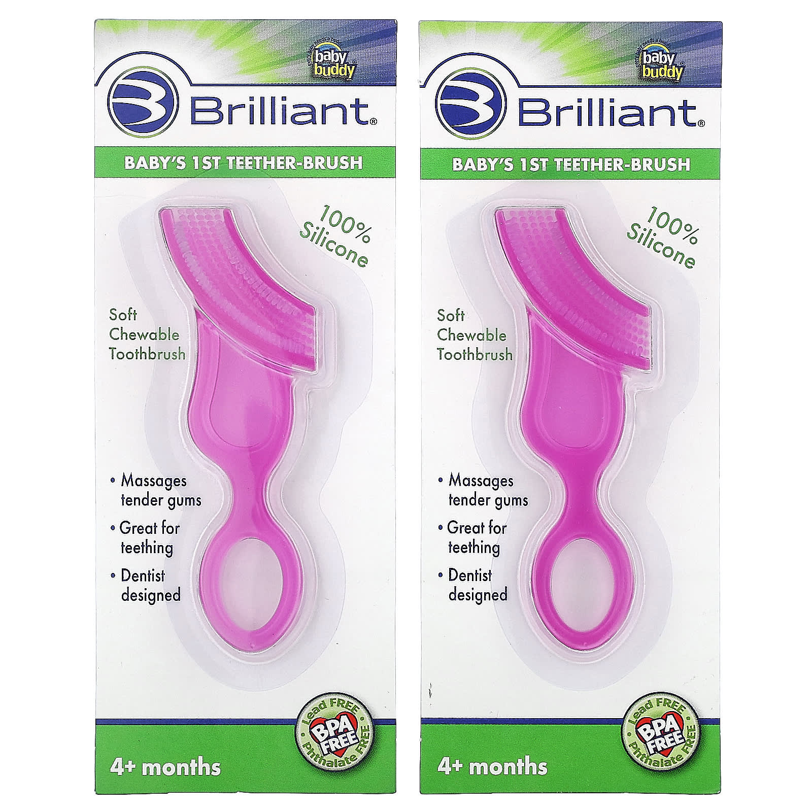 Brilliant, Baby's 1st Teether-Brush, 4+ months, Teether-Brushes - Main Image