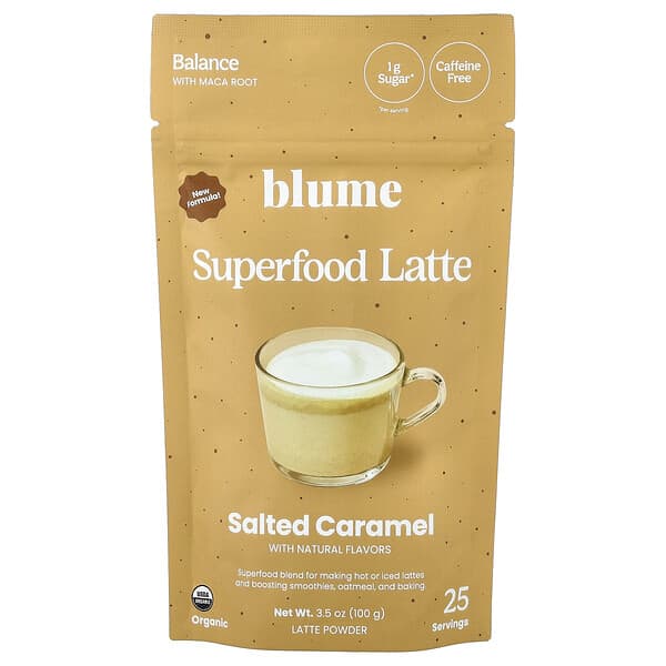 Blume, Superfood Latte, Salted Caramel, Caffeine Free, 3.5 oz (100 g)