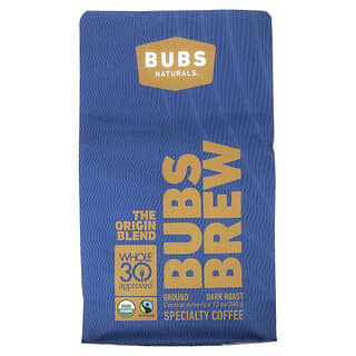 BUBS Naturals, Bubs Brew（バブブリュー）、オリジンブレンド、挽き豆、ダークロースト、340g（12オンス）