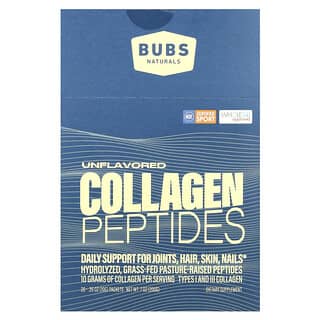 BUBS Naturals, Péptidos de colágeno, Sin sabor, 20 sobres, 10 g (0,35 oz) cada uno