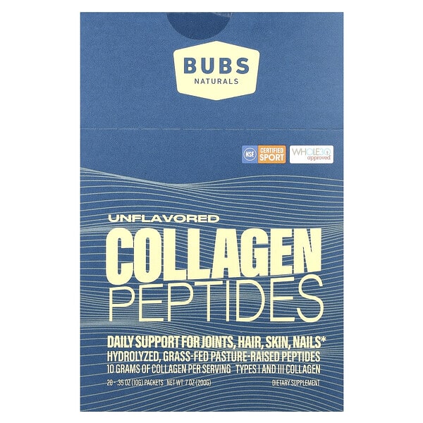 Collagen Peptides, Unflavored, 20 Packets, 0.35 oz (10 g) Each