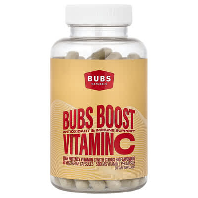 BUBS Naturals, Bubs Boost, Vitamin C, 90 Vegetarian Capsules
