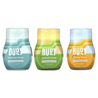 Buoy Hydration, Drops Daily Wellness Bundle, geschmacksneutral, 3er-Pack, je 60 ml (2 fl. oz.)