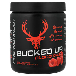 Bucked Up, Preentrenamiento, Frambuesa roja, 315 g (11,1 oz)