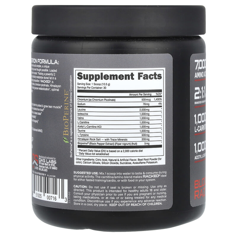Racked BCAA, Blood Raz, 11.1 oz (315 g)