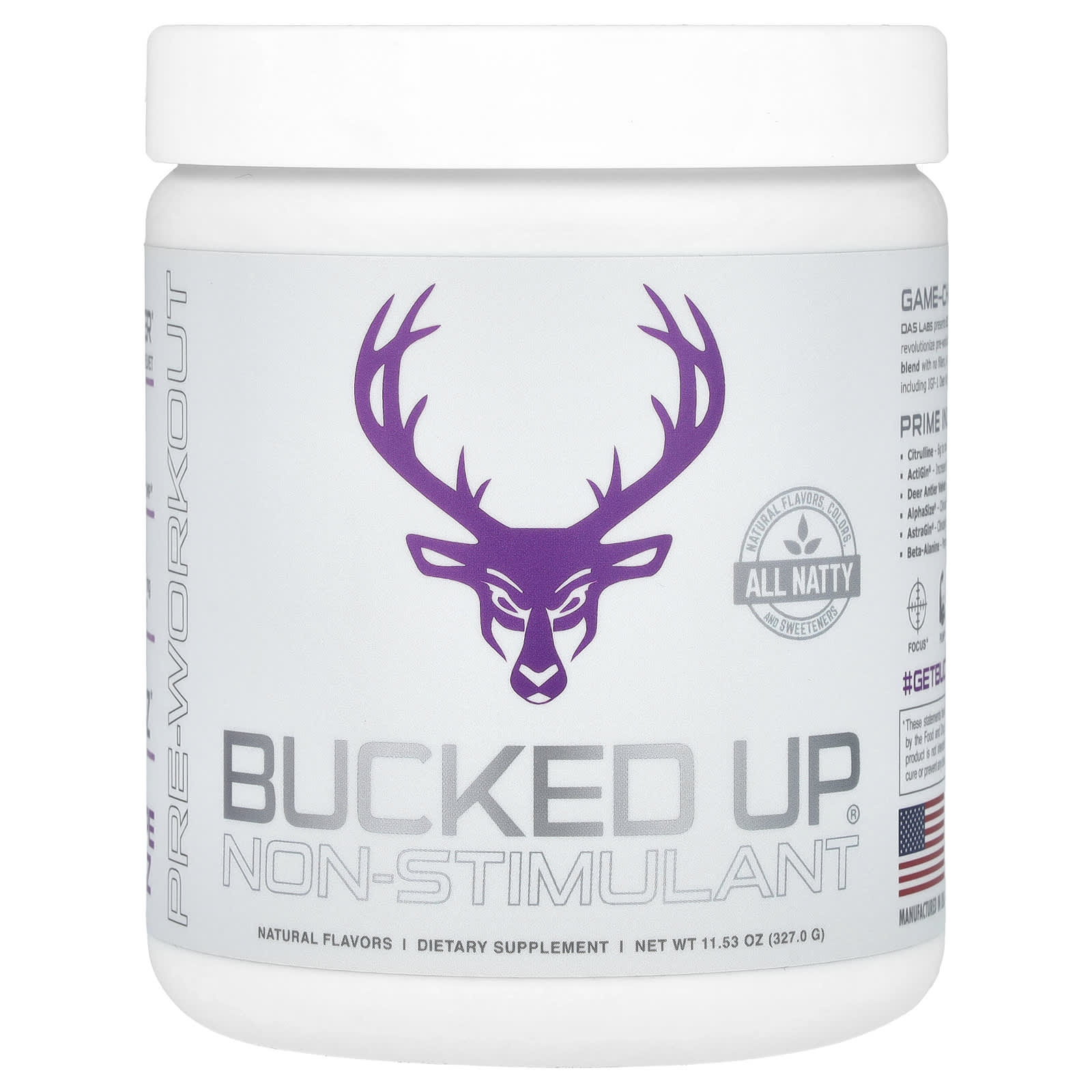 Bucked Up, PreWorkout, NonStimulant, Grape Gainz, 11.53 oz (327 g)