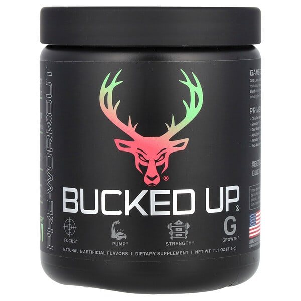 Bucked Up Pre-Workout, Strawberry Kiwi, 11.1 oz (315 g)