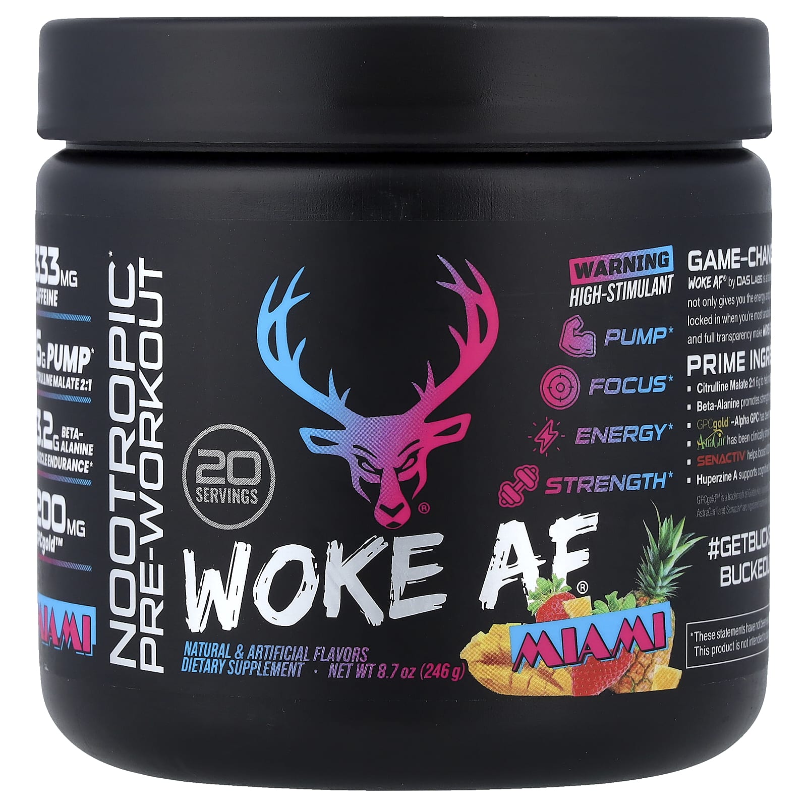 woke af blood raz flavor Bucked Up® Buck Shot Blood Raz High-Powered Energy Shot, 2 fl oz main image 0