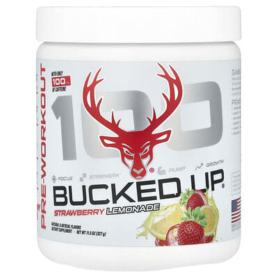 Bucked Up, 100，鍛鍊前配方，草莓檸檬水味，11.5 盎司（327 克）