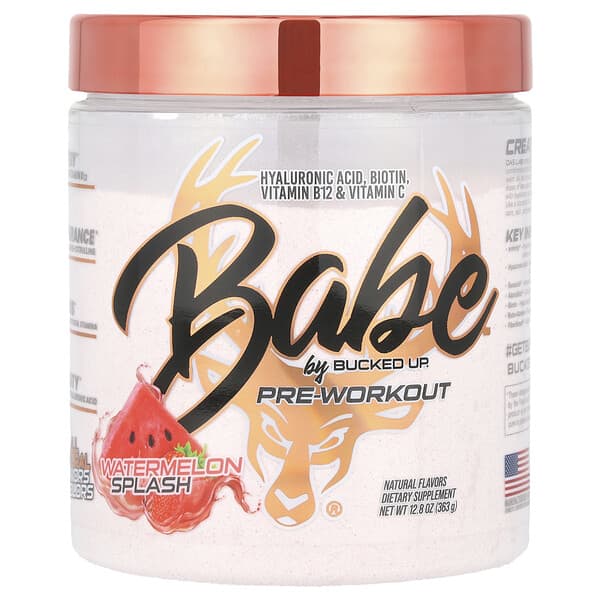 Bucked Up, Babe, PreWorkout, Watermelon Splash, 12.8 oz (363 g)