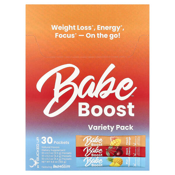 باكد آب‏, Babe Boost ، عبوة متنوعة ، 30 كيسًا ، 0.2 أونصة لكل كيس