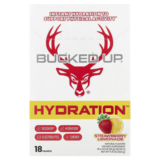 Bucked Up, Hydration™, Strawberry Lemonade, 18 Packets, 0.6 oz (18 g) Each