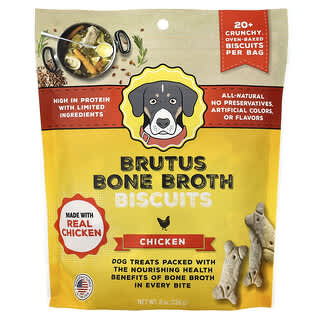 Brutus Bone Broth, Biscuits, For Dogs, Chicken, 8 oz (226 g)