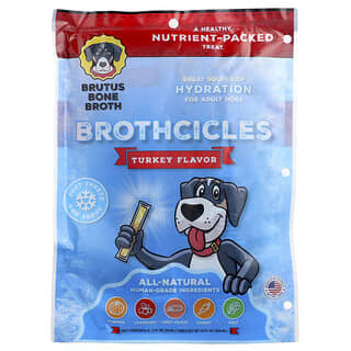 Brutus Bone Broth, Brothcicles, For Adult Dogs, Turkey, 6 Tubes, 2 fl oz (59 ml) Each