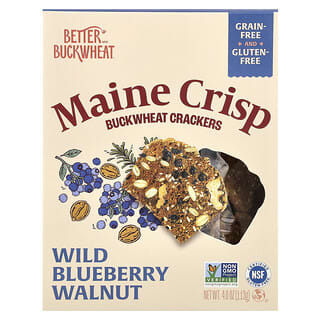 Better with Buckwheat, Maine Crisp Buckwheat Crackers, Wild Blueberry Walnut, knusprige Buchweizen-Cracker, Wild Blueberry Walnut, 113 g (4 oz.)