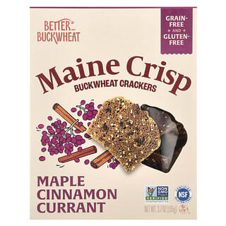 Better with Buckwheat, Maine Crisp Buckwheat Crackers, Maple Cinnamon Currant, 3.7 oz (105 g)