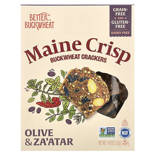 Better with Buckwheat, Maine Crisp Buckwheat Crackers, knusprige Buchweizen-Cracker, Olive & Za'atar, 113 g (4 oz.)