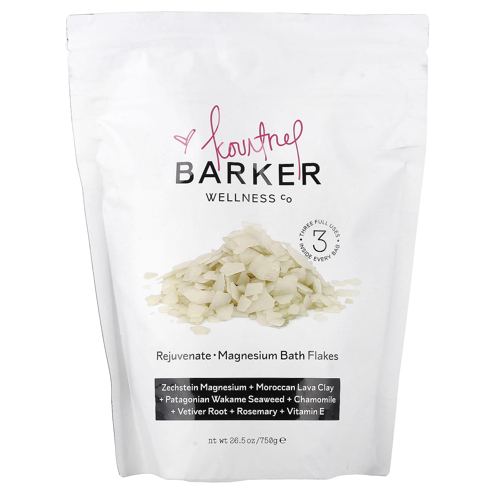Barker Wellness Co, Rejuvenate, хлопья для ванн с магнием, 750 г (26,5 унции)