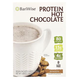 BariWise, Chocolate Quente com Proteína, Amaretto, 7 Embalagens, 23,5 g (0,83 oz) Cada