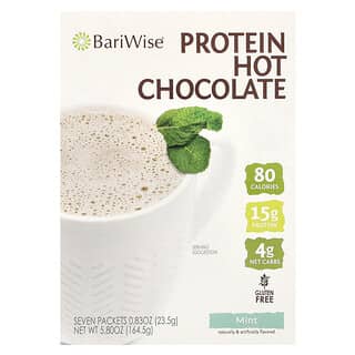 BariWise, Chocolate caliente proteico, Menta, 7 sobres, 23,5 g (0,83 oz) cada uno