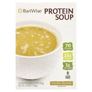 BariWise, Sopa proteica, Caldo de pollo, 7 sobres, 20 g (0,71 oz) cada uno