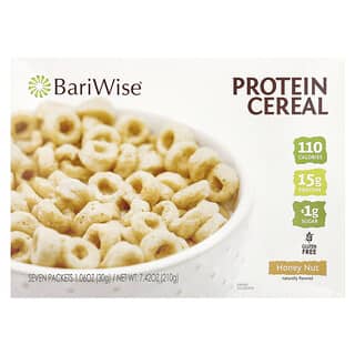 BariWise, протеиновые хлопья, мед и орехи, 7 пакетиков по 30 г (1,06 унции)