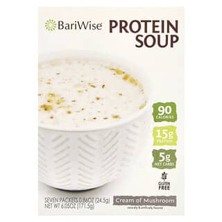 BariWise, 단백질 수프, 버섯 크림, 7팩, 개당 24.5g(0.86oz)