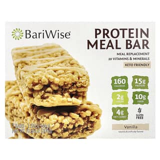 BariWise, Protein Meal Bar, Vanilla, 7 Bars, 1.55 oz (44 g) Each