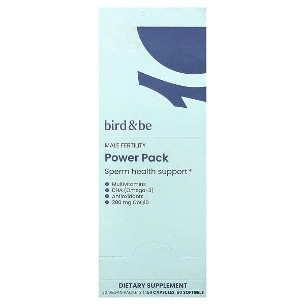 Bird and Be, Male Fertility Power Pack, 30 Vegan Packets — product photo 1