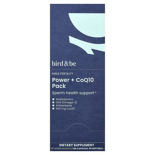 Bird and Be, Pakiranje za mušku plodnost + CoQ10, 30 veganskih vrećica