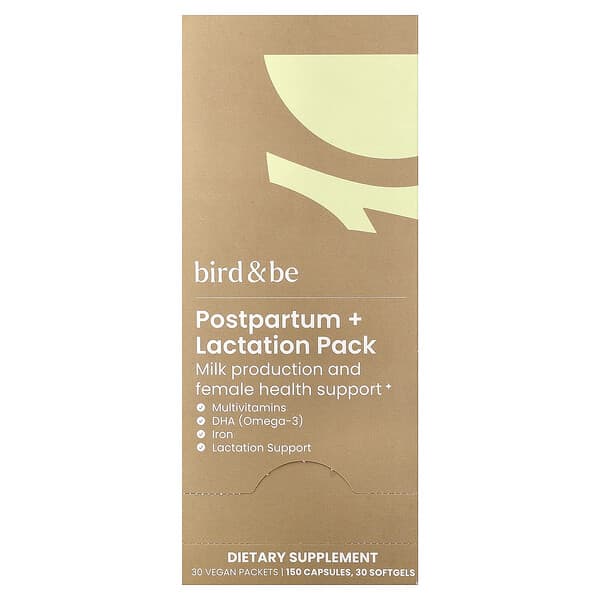 Bird and Be, Postpartum + Amningspakke, 30 veganske pakker