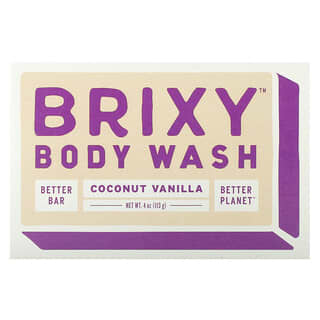 Brixy, Barra de gel de ducha, Coco y vainilla, 1 barra, 113 g (4 oz)