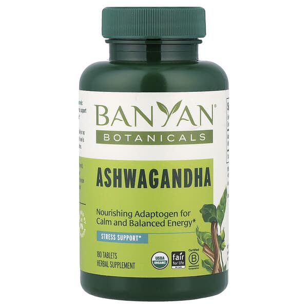 Banyan Botanicals, Ashwagandha, 180 Tablets (500 mg per Tablet) — product photo 1