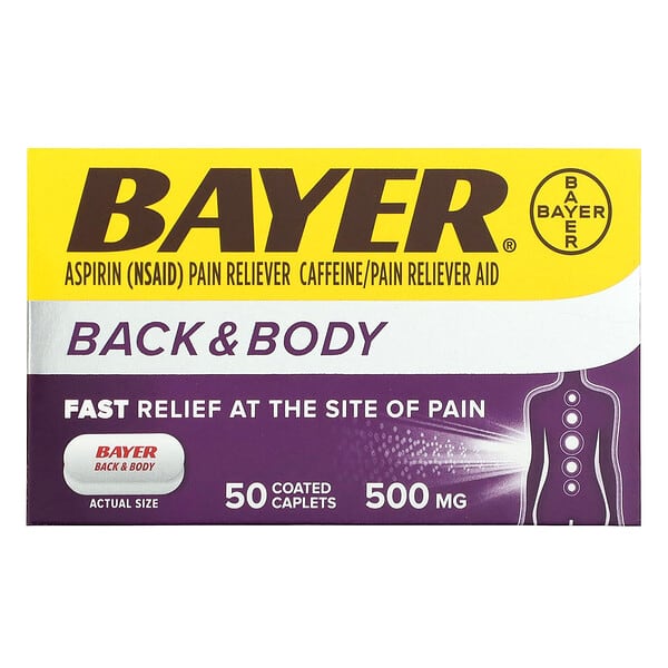 Bayer, Back & Body , 500 mg, 50 Coated Caplets