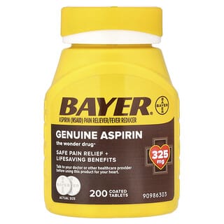 Bayer, Aspirina genuina, 325 mg, 200 comprimidos recubiertos