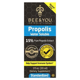 Bee&You, Própolis Solúvel em Água, Sem Álcool, 30 ml (1 fl oz)