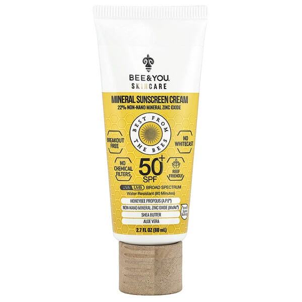 Bee&You, ミネラル サンスクリーン クリーム、SPF数値50+、80ml（2.7液量オンス）