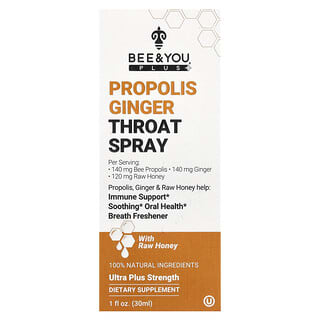 Bee&You, Spray para la garganta con propóleo y jengibre, 30 ml (1 oz. líq.)