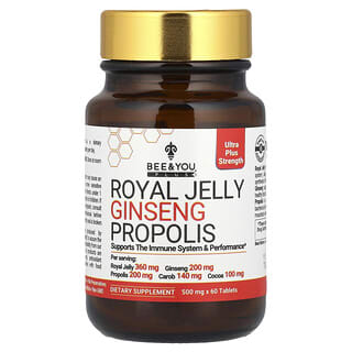 Bee&You, Royal Jelly Ginseng Propolis, 60 Tablets