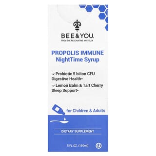 Bee & You, Propolis Immune, NightTime Syrup, For Children & Adults , 5 fl oz (150 ml)