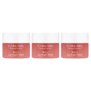 Care:Nel, Mascarilla labial de noche, Baya, 3 piezas (5 g) cada una