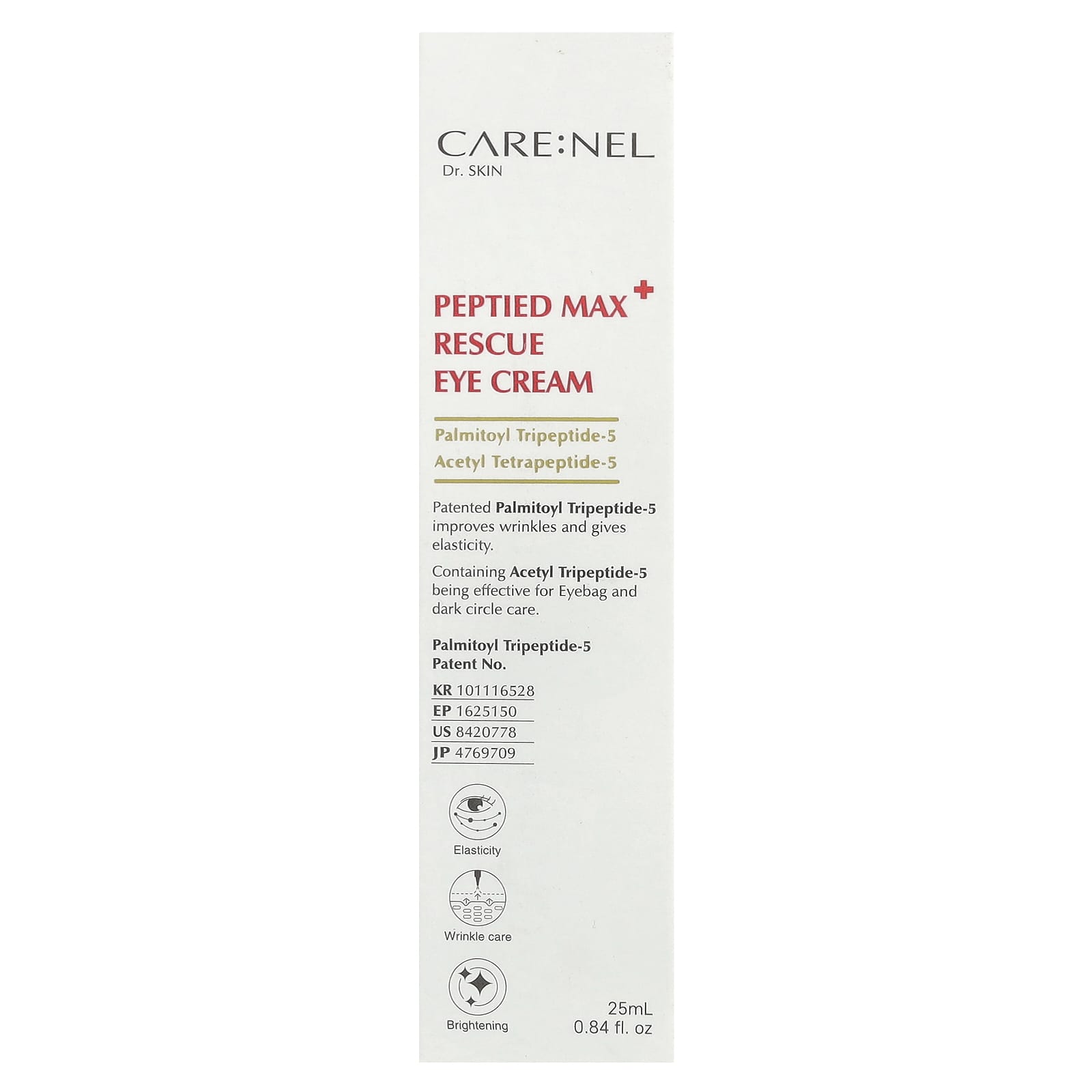 Care:Nel, Peptied Max Rescue Eye Cream, 0.84 fl oz (25 ml)