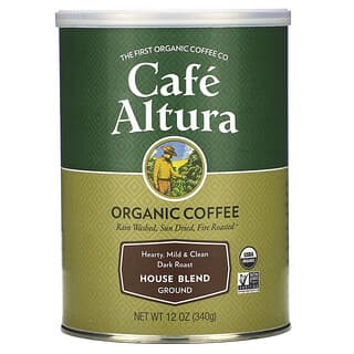 Cafe Altura, Organic Coffee, House Blend, Ground, Dark Roast, 12 oz (340 g)