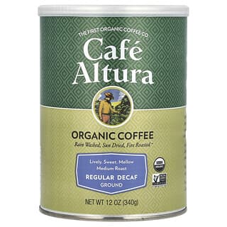 Cafe Altura, 有機咖啡，中度烘焙脫因咖啡粉，12 盎司（340 克）