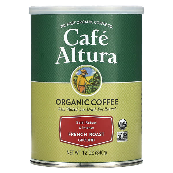 Cafe Altura, オーガニックコーヒー、フレンチロースト、挽き豆、340g（12オンス）