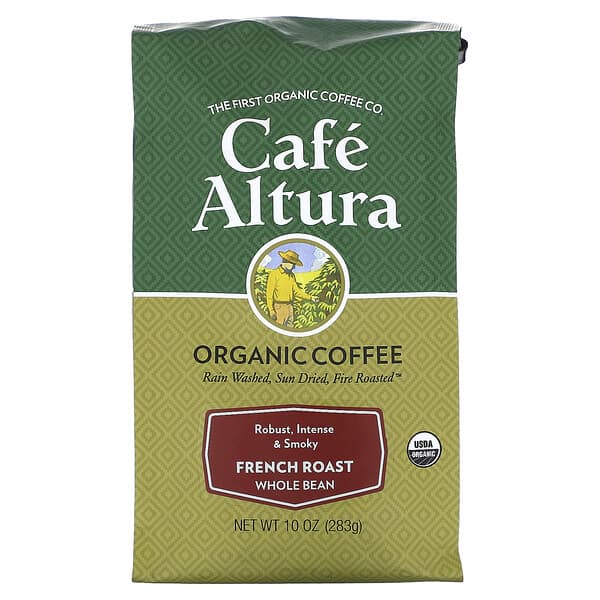 Cafe Altura, Organic Coffee, French Roast, Whole Bean, 10 oz (283 g)