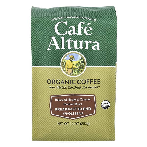 Cafe Altura, 유기농 커피, 브랙퍼스트 블렌드, 원두, 미디움 로스트, 283g(10oz)