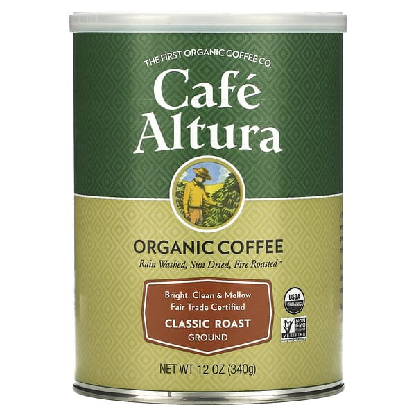 Cafe Altura, 有机咖啡，经典烘焙，研磨，12 盎司（340 克）